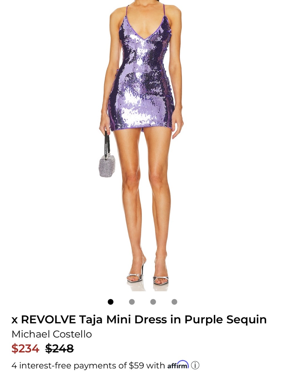 Michael Costello Lavish Purple Sequin Mini Dress
